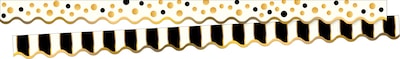 Barker Creek Gold Bars Double-Sided Scalloped Border, 78/Set (BC3697)