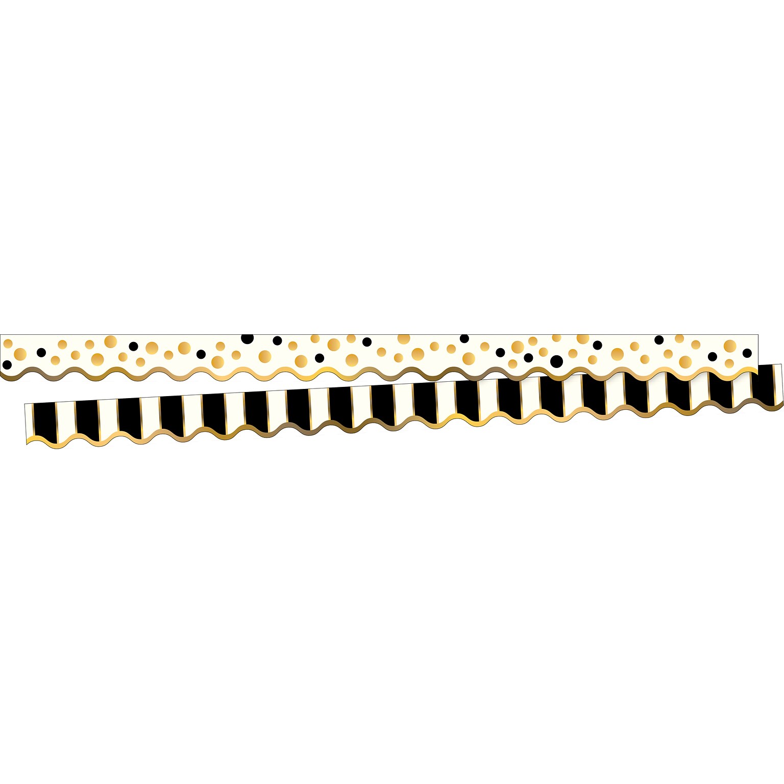 Barker Creek Double-Sided Scalloped Border, 36 x 2.25, Gold Bars, 26/Pack (BC3697)