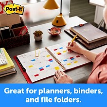 Post-it Tabs, 1 Wide, Solid, Assorted Colors, 88 Tabs/Pack (686-ALYR1IN)