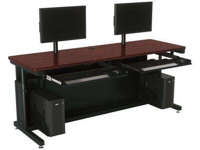 VersaDesk Deluxe 72W Manual Adjustable Standing Computer Table, Cherry/Black (CTL7230-BC)