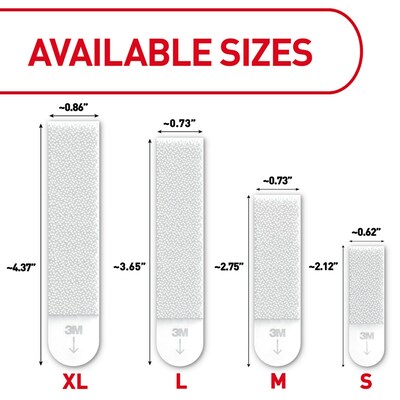 Command Large Hanging Strips, 15 lb., Black, 4/Pack (17206BLK-ES)