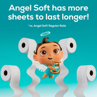 Angel Soft Mega Toilet Paper, 2-ply, White, 320 Sheets/Roll, 24 Rolls/Pack (794085)