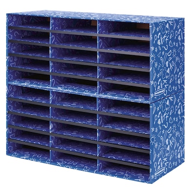 Bankers Box Classroom collection, 30-Compartment Literature Organizers, 28.5 x 12.375, Blue (3384401)
