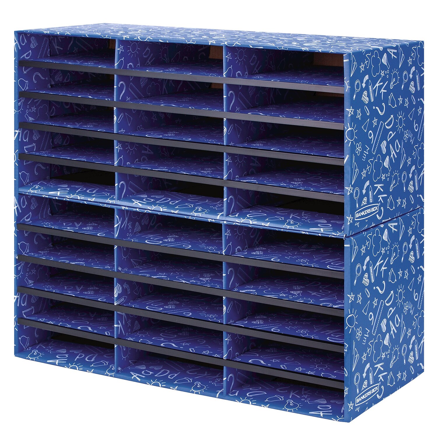 Bankers Box Classroom collection, 30-Compartment Literature Organizers, 28.5 x 12.375, Blue (3384401)