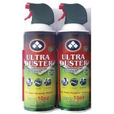 Ultra Duster Industrial Strength Compressed Air Duster Cleaner 10 oz., 2/Pack