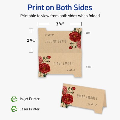 Avery Matte General Use Blank Cards, Kraft Brown, 40/Pack (95325)