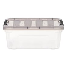 Iris 12.59 Quart Stack and Pull Plastic Latching Storage Bin,  Clear (500210)