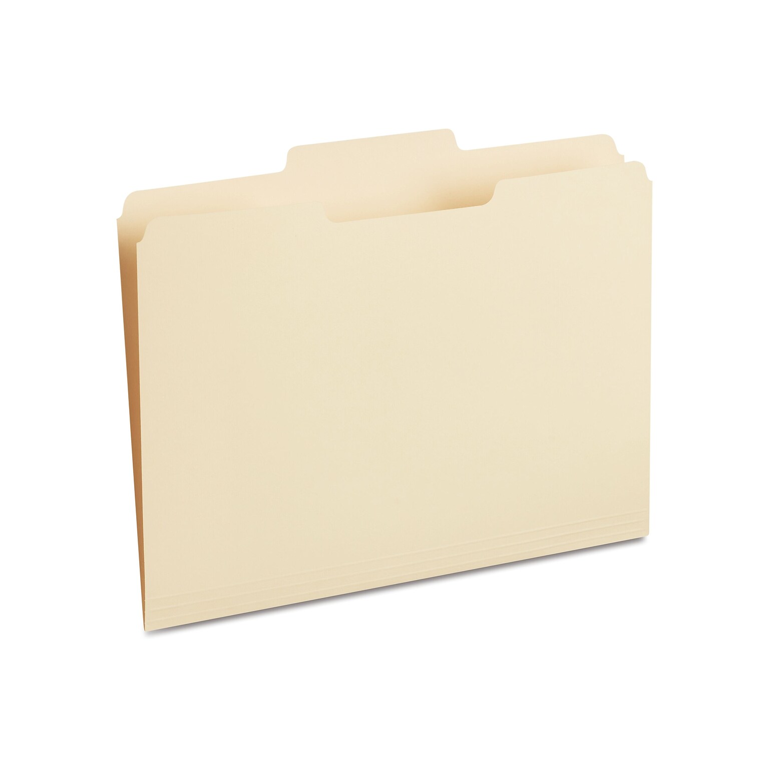 Staples 30% Recycled File Folders, 1/3-Cut Tab, Center Position, Letter Size, Manila, 100/Box (ST116780/116780)