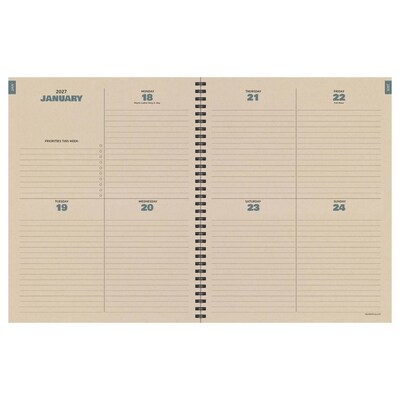 2027 TF Publishing Foggy Forest 6.5" x 8"  Weekly & Monthly Standard Planner, Paperboard Cover, Multicolored (27-9700)