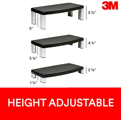 3M Adjustable Monitor Stand, Holds up to 40 lbs. Height Adjustable From 1 in. to 5 7/8 in. (MS90B)