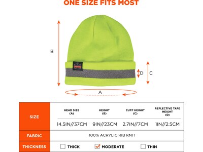 Ergodyne N-Ferno 6803 Reflective Winter Hat, Lime (16864)