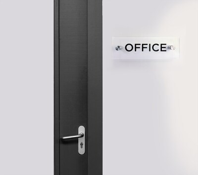 Cosco Office Indoor Wall Sign, 3" x 9", Acrylic Clear (098526)