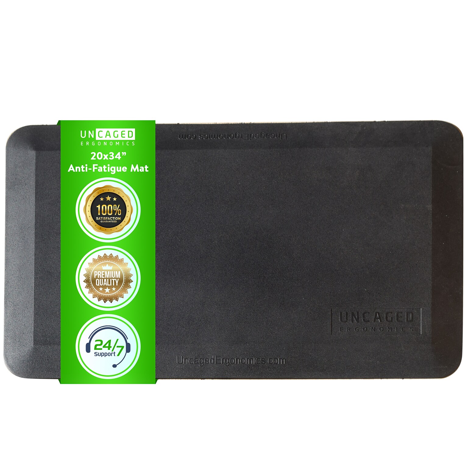 Uncaged Ergonomics Anti-Fatigue Mat, 34 x 20, Black (MAT34)
