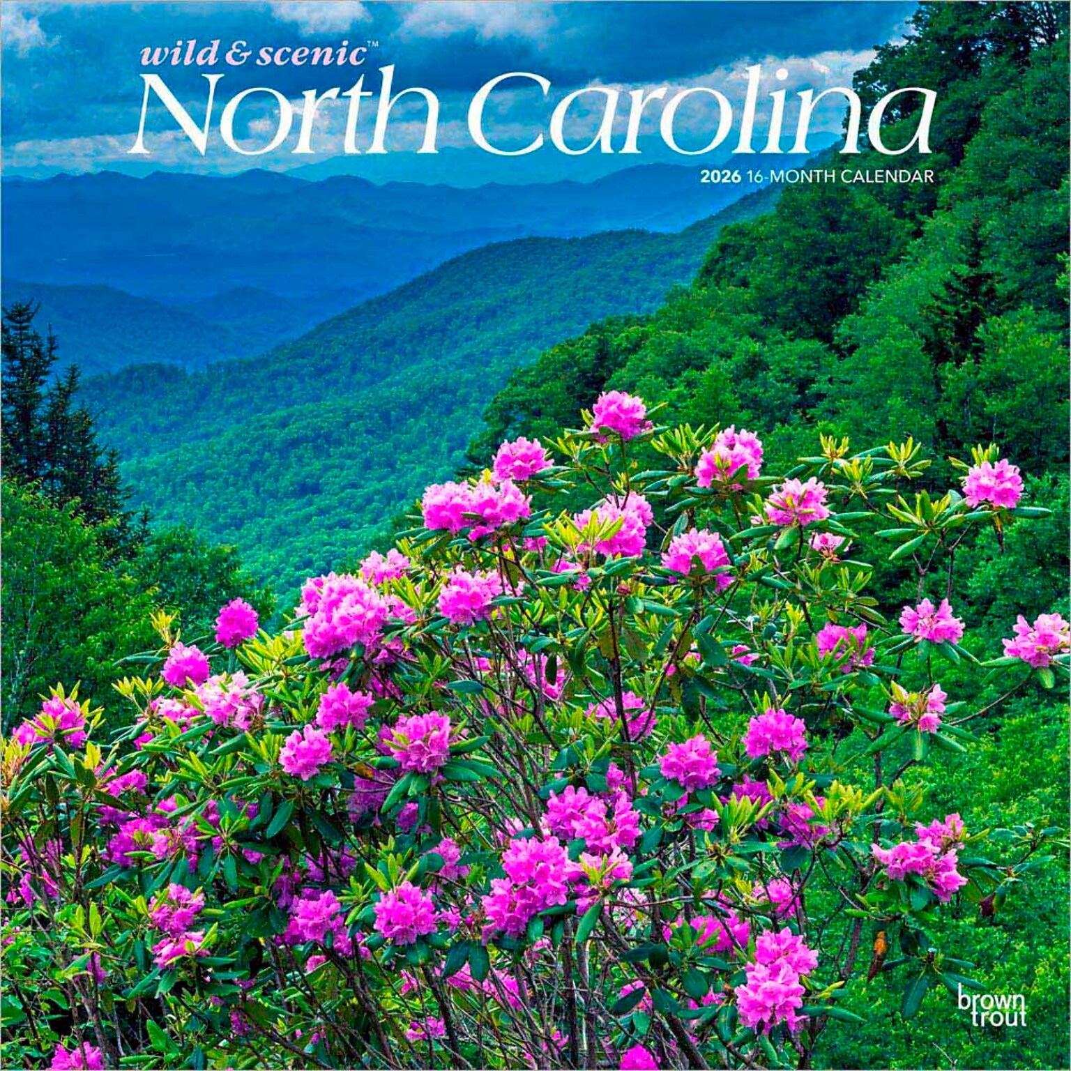 2026 BrownTrout North Carolina Wild & Scenic 12 x 12 Monthly Wall Calendar (9798330704910)