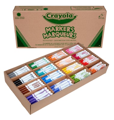 Crayola Kids Markers, Broad Line, Assorted Colors, 256/Carton (58-8201)