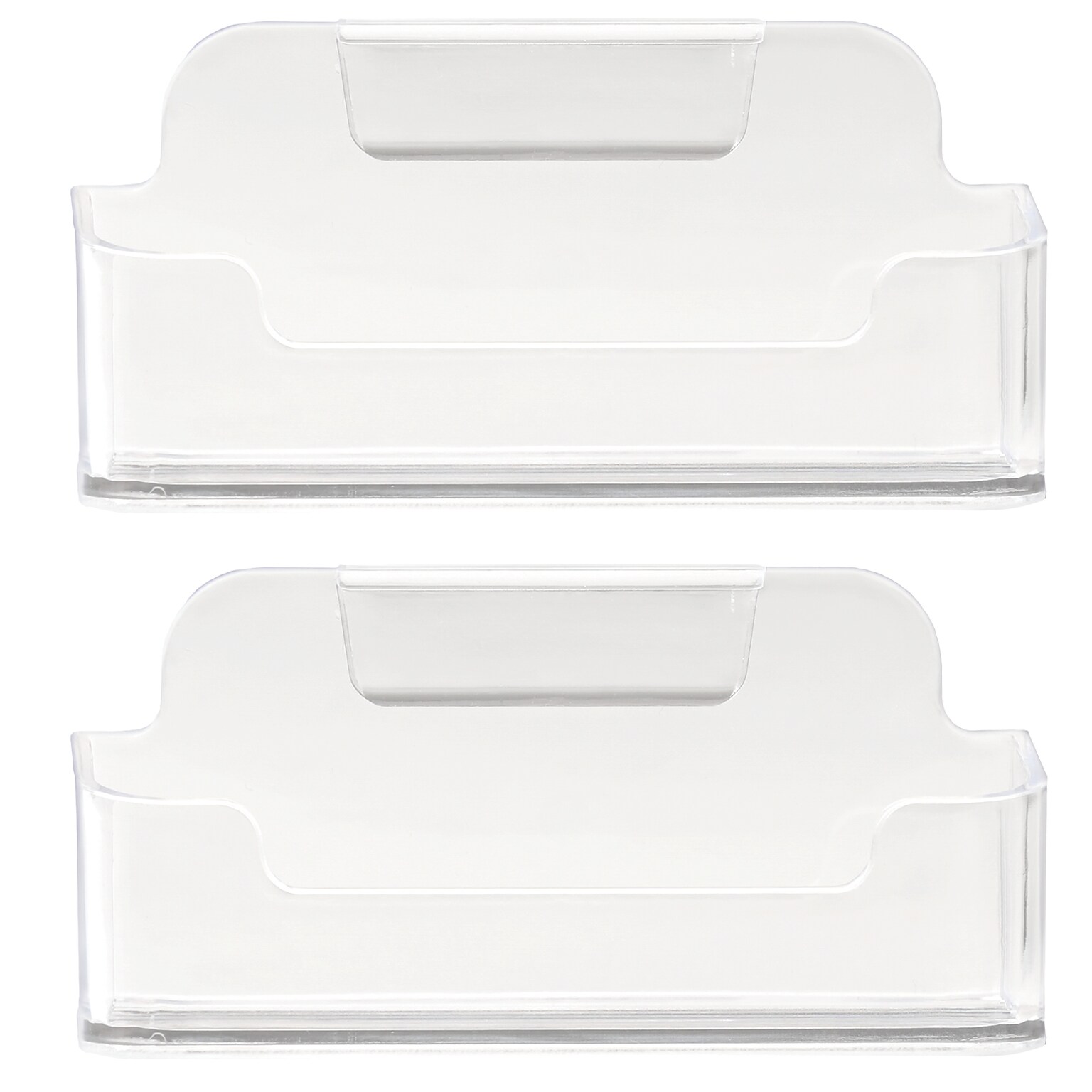 Excello Global Products Horizontal Card Holder, 3 x 2, Horizontal, Table Top/Countertop, Clear Plastic, 2/Pack