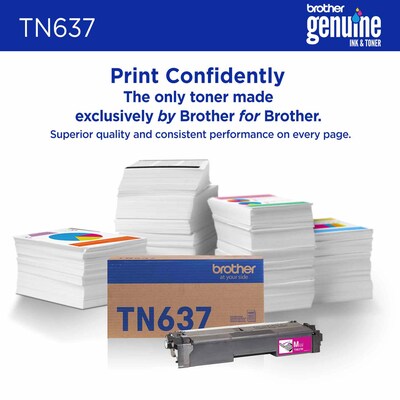 Brother TN637 Ultra High Yield Magenta Toner Cartridge, Prints Up to 10,000 Pages (TN637M)