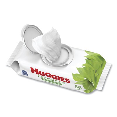 Huggies® Natural Care Sensitive Baby Wipes, 3.88 x 6.6, Unscented, White, 56/Pack, 8 Packs/Carton