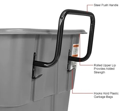 Global Industrial Standard Duty Plastic Tilt Truck, 1/2 Cu. Yd. Capacity, 850 Lb. Capacity, Gray (984613)