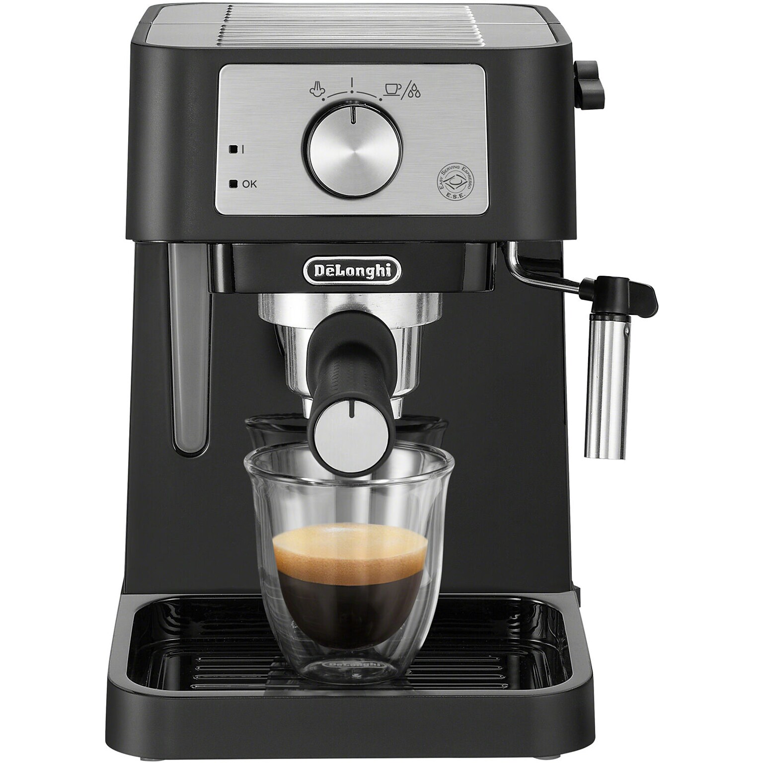 DeLonghi Stilosa 2-Cups Steam Espresso Machine, Black (EC260BK)