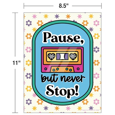 Carson Dellosa Happily Ever Elementary Retro Remix 8.5" x 11" Motivational Posters, 12/Pack (106080)