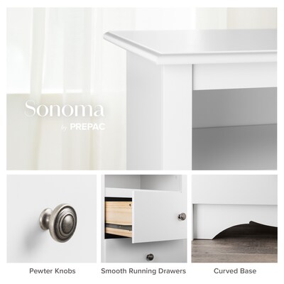 Prepac 29" Monterey 6 Drawer Dresser, White (WDC-6330-K)