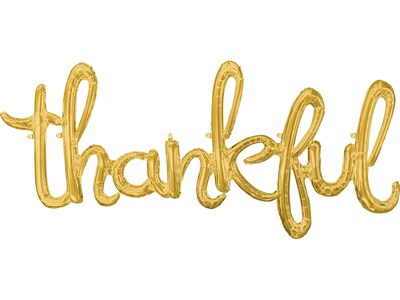 Amscan Thankful Air-Filled Balloon, Gold (4345130)