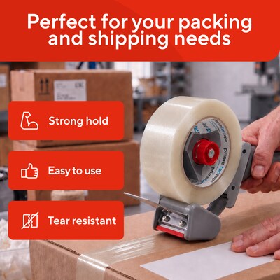 Staples SI Acrylic Carton Sealing Tape, 3” Wide, Clear