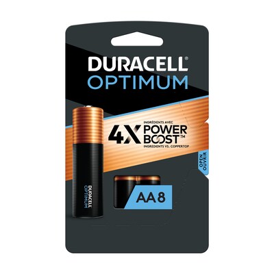 Duracell Optimum AA Alkaline Batteries, 8/Pack (OPT1500B8PRT)