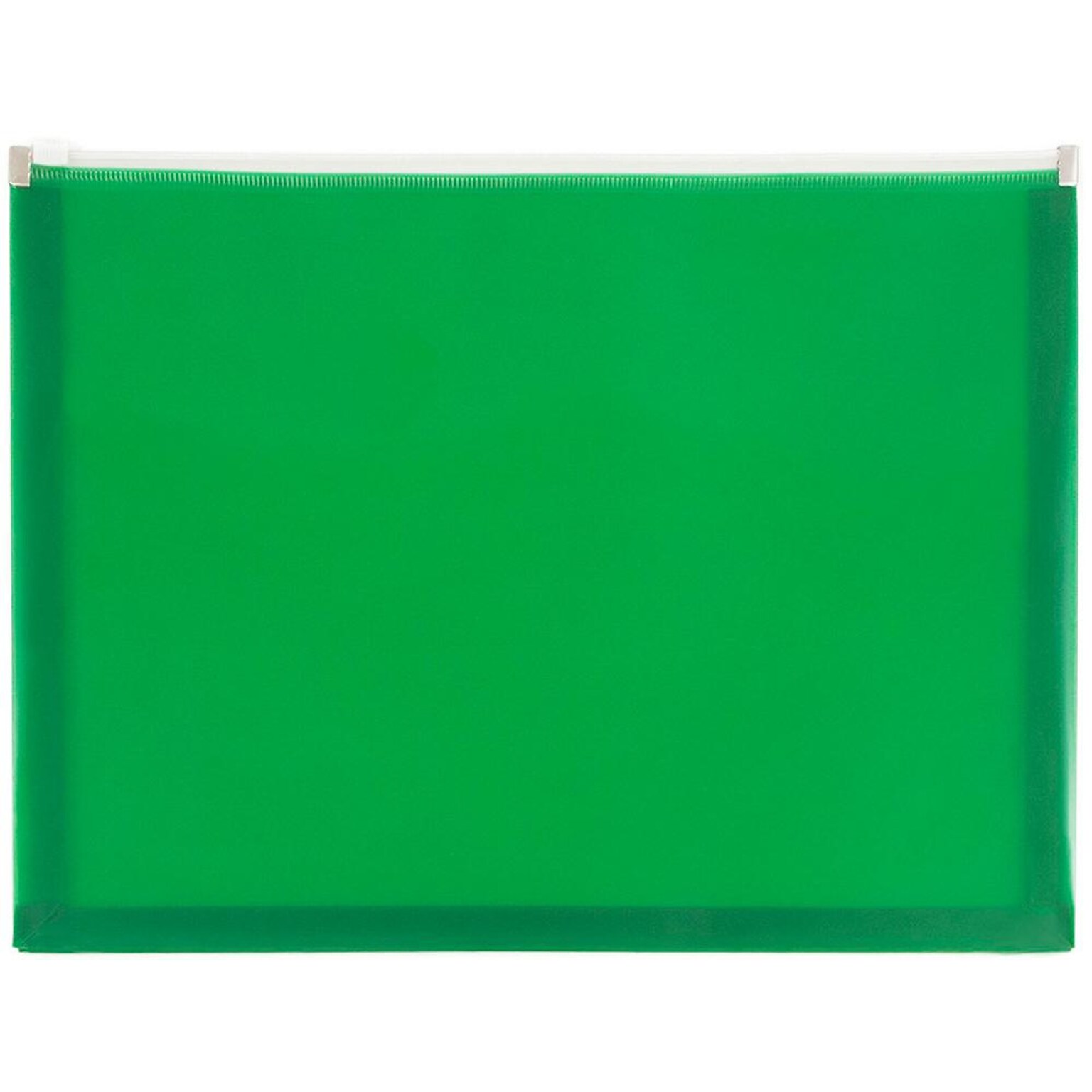 JAM Paper Premium Plastic Document File, 1 Pocket, Letter, Green, 3/Pack (218Z1grx3)