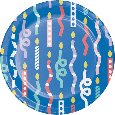 Creative Converting Party Patterns Birthday Candle Dessert Paper Plates, Multicolored, 32/Pack (DTC365081PLT)