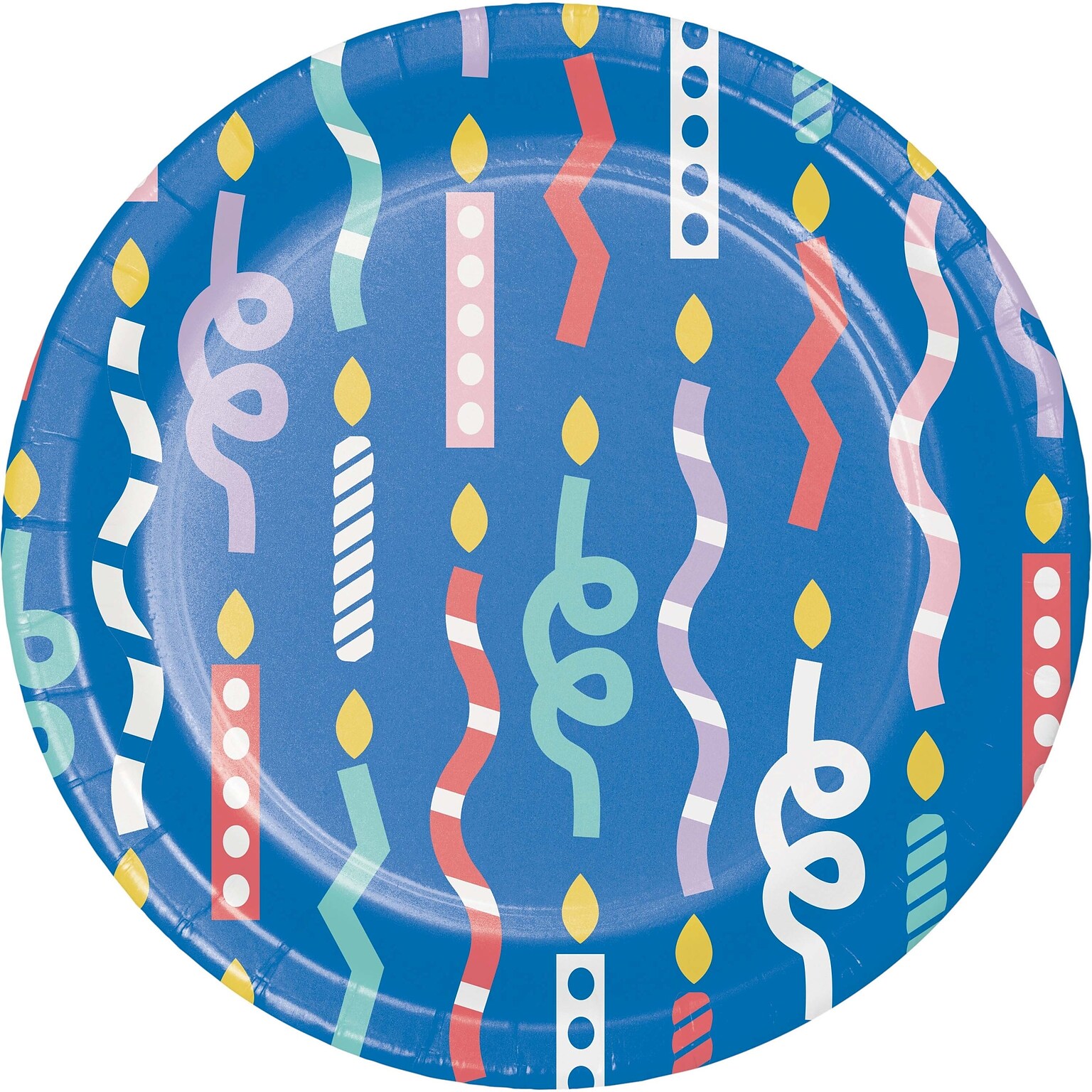 Creative Converting Party Patterns Birthday Candle Dessert Paper Plates, Multicolored, 32/Pack (DTC365081PLT)