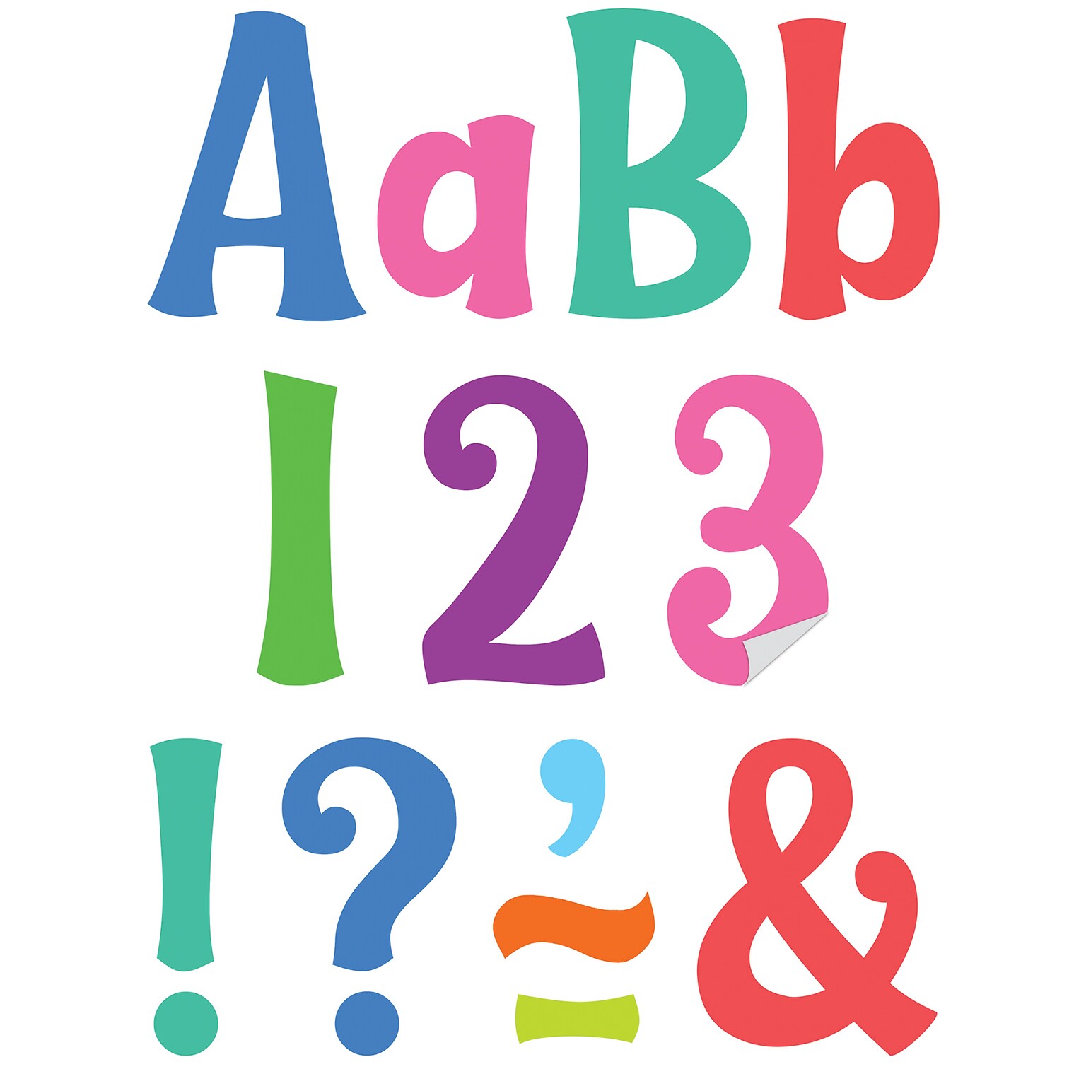 Teacher Created Resources Colorful Wild Whimsy 4 Self-Adhesive Letters and Numbers, Multicolored, 222/Pack (TCR9645)