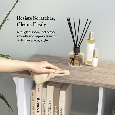 Bush Home Salinas 6 Cube Organizer, Shiplap Gray/Pure White (SAB148G2W-03)