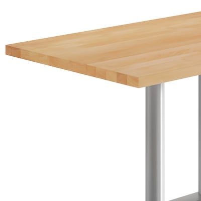 Flash Furniture Bennett Wooden Commercial Indoor Table, 48" x 30", Natural Top/Silver Base (GSF3048NTTB002S)