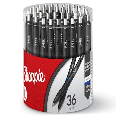 Sharpie S-Gel Retractable Gel Pen, Medium Point, 0.7mm, Blue Ink, 36/Pack (2208552)