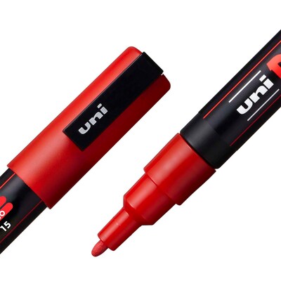 POSCA PC-3M Water Based Paint Marker, Fine Bullet Tip, Red, 3/Pack (UBCPC3MRED-3)