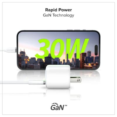 ALOGIC Rapid Power GaN Wall Charger, 30W, White (WCG1X30WH-US)