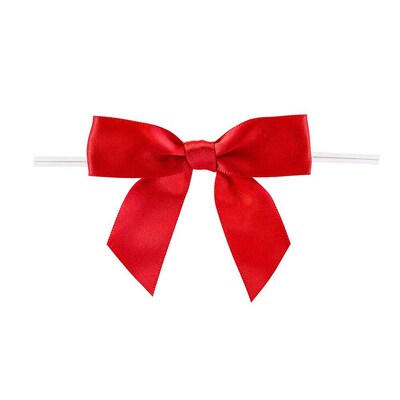 JAM Paper Ribbon Bows, Red, 100/Pack (52640349201)