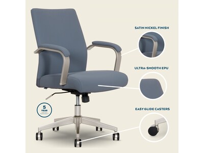 Thomasville Furniture Jolie Ergonomic Polyurethane Swivel Computer and Desk Chair, Light Blue (60104-LBLU)