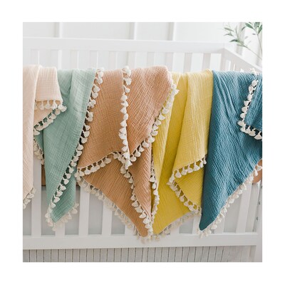 Baby Crane 6-Layer Muslin Blanket, Riverstone (BC-140BL-4)