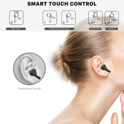 MyBat Pro Orbit Wireless Earbuds with Charging Case, Bluetooth, Black (BTK011001)