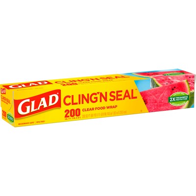 Glad 400 Sq. ft. Cling Plastic Wrap, 2-pk - Clear