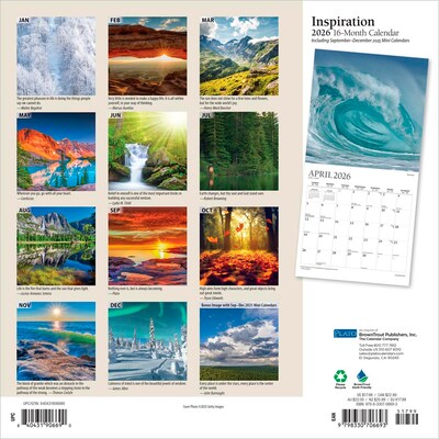 2026 Plato Inspiration 12 x 12 Monthly Wall Calendar (9798330706693)
