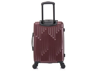 InUSA Drip 22.44" Hardside Carry-On Suitcase, 4-Wheeled Spinner, Wine (IUDRI00S-WIN)