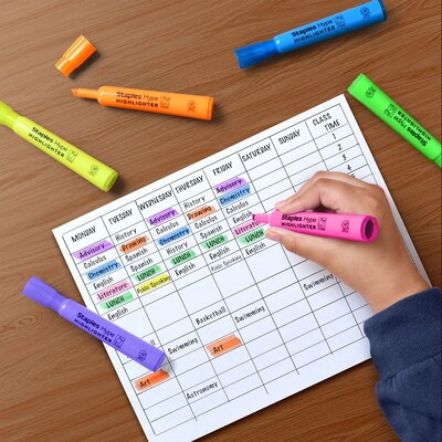 Staples Hype Tank Highlighter, Chisel Tip, Pink, 12/Pack (ST62940)
