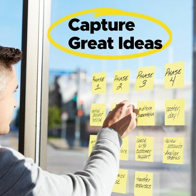 Post-it Super Sticky Pop-up Notes, 3" x 3", Canary Collection, 90 Sheet/Pad, 12 Pads/Pack (R33012SSCY)