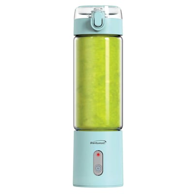 Brentwood 17-Oz. Portable Battery-Operated USB-Chargeable Glass Blender, Blue (RJB-100BL)