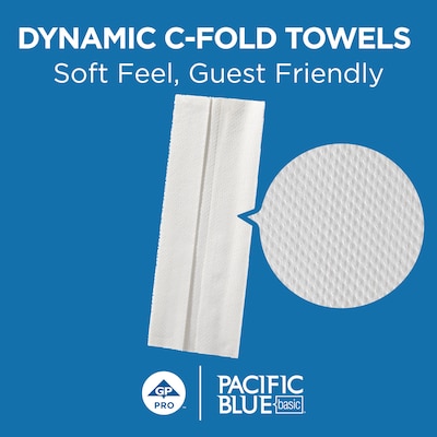 Pacific Blue Basic C-Fold Paper Towels, 1-ply, 240 Sheets/Pack, 10 Packs/Carton (20603)
