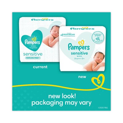 Pampers® Sensitive Baby Wipes, 6.8 x 7,  Unscented, White, 56/Pack